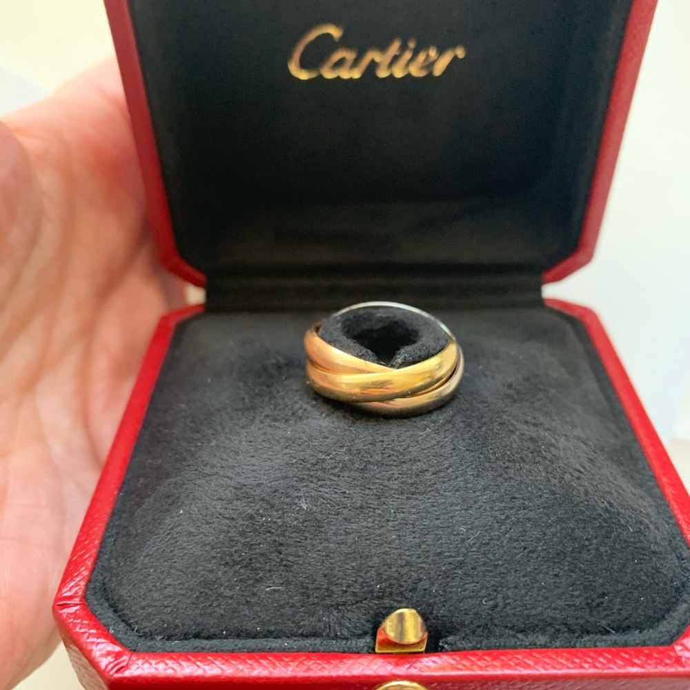 Cartier tri color trinity ring size 50 - like new